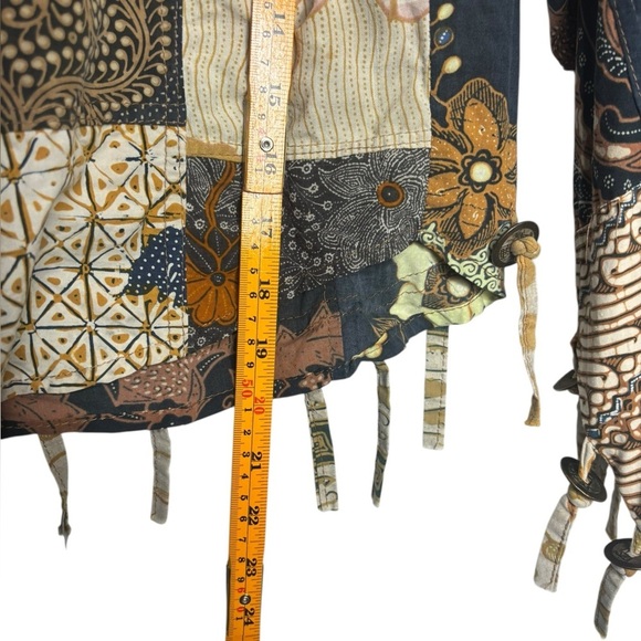 VTG Patchwork Art to Wear Women’s Cotton Jacket Top with Coin Tassels We Be Bop - Picture 11 of 11